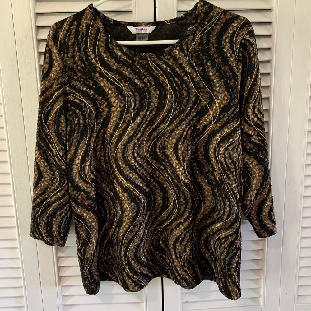 TanJay Petite Ladies 3/4 Sleeve Top